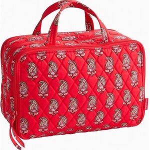 Vera Bradley Red Quilted Paisley Cosmetic Bag